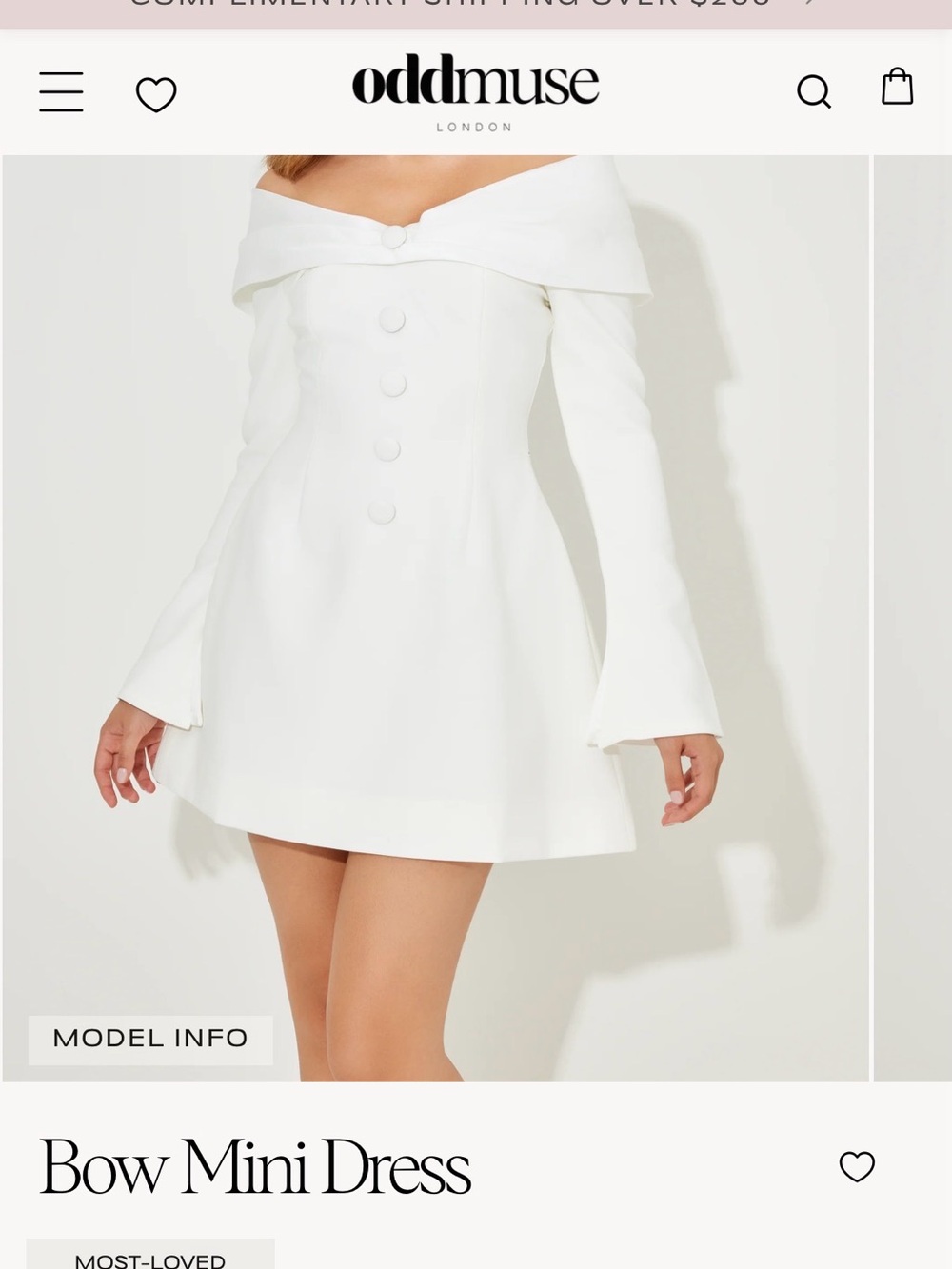 Odd Muse White Off-Shoulder Bow Mini Dress